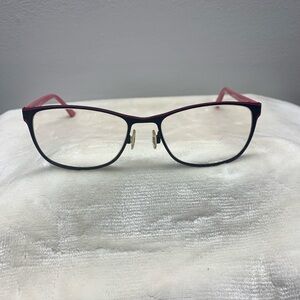Women’s Two-Tone Black and Pink Metal Eyeglass Frames